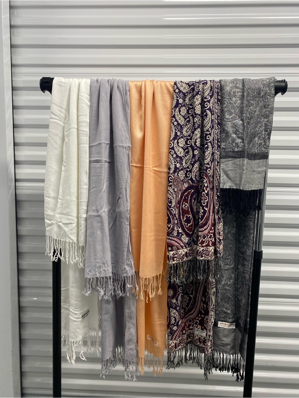 pashmina Multi-Color Scarf Collection - Cream, Gray, Peach, Burgundy, Charcoal